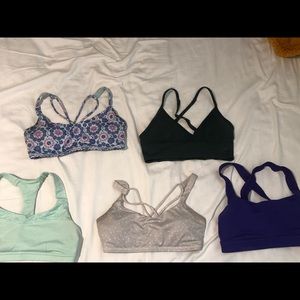 Set of 5 Lululemon Sports Bras Lot Size Small